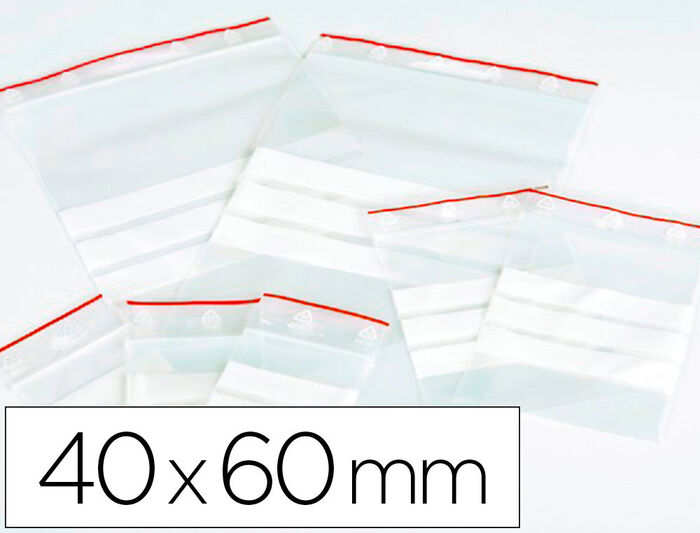Bolsa Plastico Autocierre Q-Connect 40X60 mm Paquete de 100 Unidades. Bolsas  cierre zip . La Superpapelería