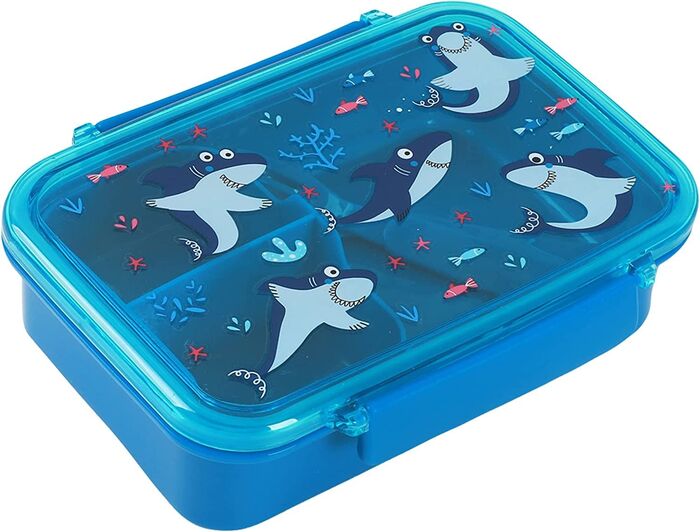 Caja de Comida Tupper Hermetico Infantil I-Drink Tiburon. Fiambreras y tuppers  infantiles . La Superpapelería