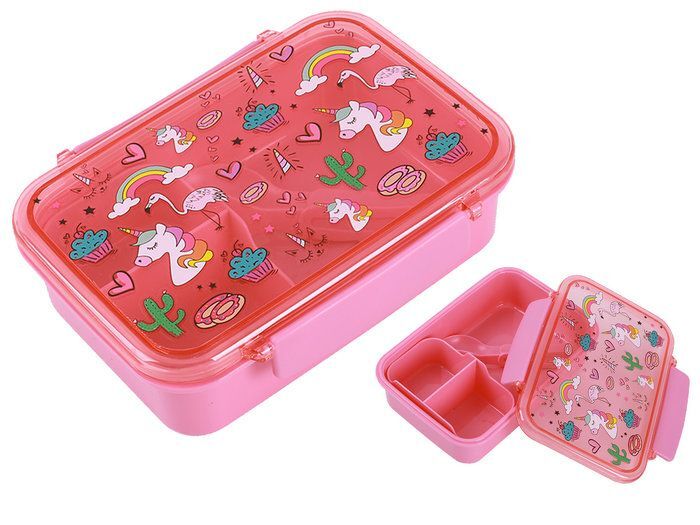 Set Explorador Experto Fiambrera Infantil - Lunch box niños compartimientos  + Bolsa Termica + Cubiertos + Botella Termica - Rosa