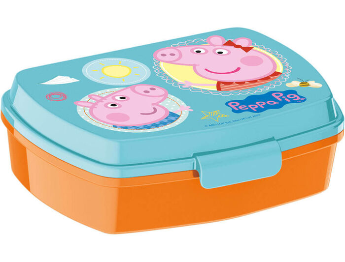 PEPPA PIG - Sandwichera con 3 Compartimentos para niños - lonchera Infantil  - Porta merienda - Fiambrera Decorada