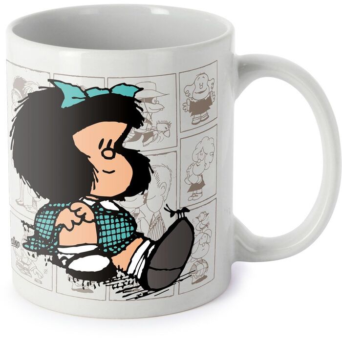Taza Porcelana Mafalda Curiosa 2023. Tazas originales . La Superpapelería