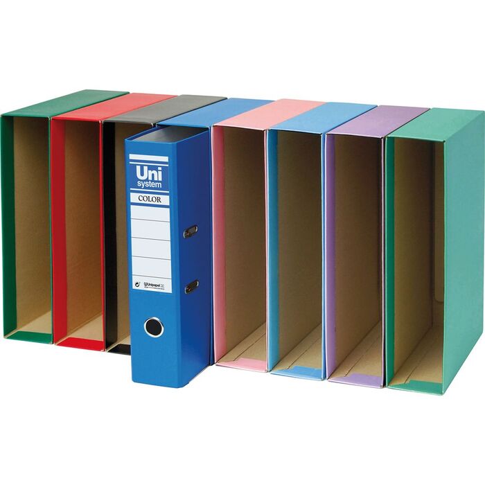 Caja Archivador Folio Unisystem Lila. Cajas de archivadores y archivo  definitivo . La Superpapelería