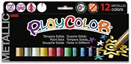 Tempera Solida En Barra Playcolor Escolar Caja De 6 Colores Metalizados  Surtidos