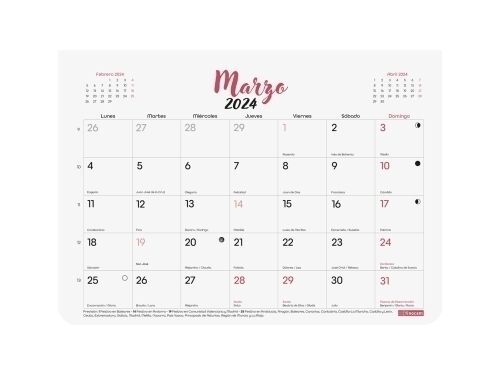 Calendario Pared Escribir Chic Bloc Iman S Blanco Finocam 2024. Calendarios  de pared . La Superpapelería