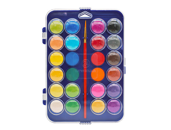 Acuarela Liderpapel 24 Colores con Pincel Estuche de Plastico