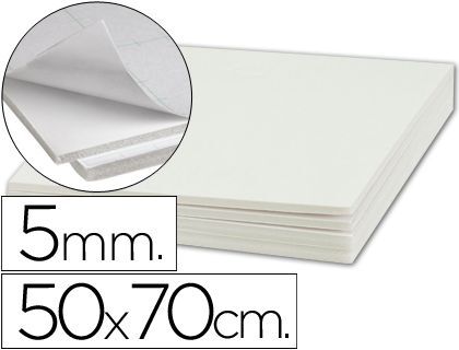 Carton Pluma Liderpapel Adhesivo 1 Cara 50X70 cm Espesor 5 mm. Cartón pluma  y cartón gris . La Superpapelería