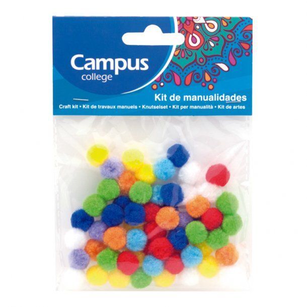 Set Manualidades Campus College Pompones Colores Surtidos. Pompones para  manualidades . La Superpapelería