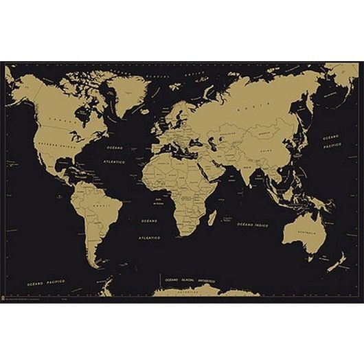 Poster Mapa Mundo Es Politico Metalizado - Deco. Murales mapamundi . La  Superpapelería