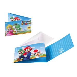 Invitaciones Super Mario Pack 8 ud