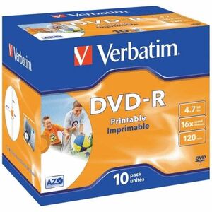 Dvd-R Verbatim Imprimible Capacidad 4. 7Gb Velocidad 16X 120 Min