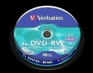 Dvd -Rw Verbatim 4. 7Gb 4X Spindle 10 Advanced Serl (Incluye Canon Lpi de 2. 80 )