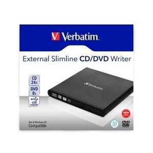 Verbatim Grabadora y Lector Externo de Cd/dvd Slimline , Compatible con la Tecnología de Archivado Mdisc
