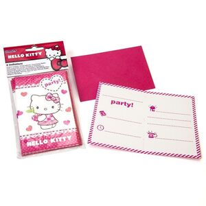 Invitaciones Hello Kitty con Sobre Paquete 6 uds.