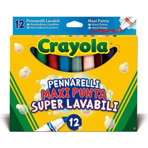 Rotuladores Crayola Superlavable Maxi Punta Caja 12 Colores Surtidos