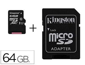 Memoria Sd Micro Kingston 64 Gb Canvas Select Clase 10 con Adaptador