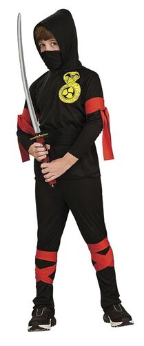 Disfraz Ninja Negro Talla L ( 8-10 Años )