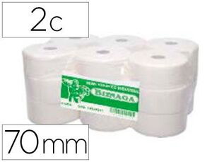 Papel Higienico Jumbo 2/c Celulosa Blanca Mandril 70 mm para Dispensador Kf16756 P-18