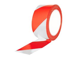 Cinta Adhesiva Q-Connect de Seguridad Blanca y Roja 20 Mt X 48 mm