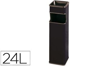 Cenicero Papelera Cuadrado 403 Negro -Metalico -Medida 65X18X18 cm