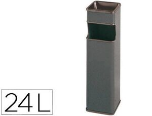 Cenicero Papelera Cuadrado 403 Gris -Metalico -Medida 65X18X18 cm