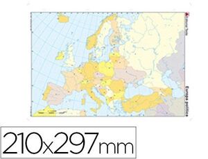 Mapa Mudo Color A4 Europa Politico