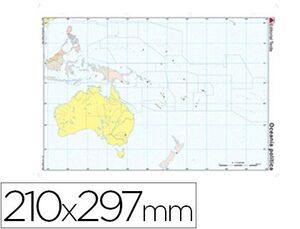 Mapa Mudo Color A4 Oceania Politico