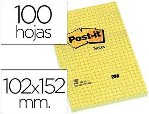 Bloc Notas Adhesivas Post-It 102X152 mm Cuadriculado