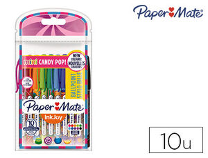 Boligrafo Paper Mate Inkjoy 100 Candy Pop Blister de 10 Unidades Colores Surtidos