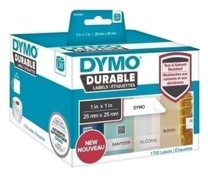 Etiquetas Dymo Durable Label Writer Industrial 25X25 mm Rollo 1700 uds. Blancas