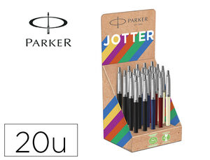 Boligrafo Parker Jotter Originals Recycled Clasico Expositor 20 Unidades con 5 Colores Surtidos
