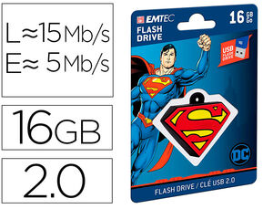 Memoria Usb Emtec Flash 16 Gb Usb 2. 0 Collector Superman