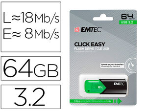 Memoria Emtec Usb 3. 2 Click Easy 64 Gb Verde