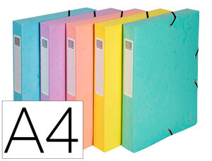 Carpeta de Proyectos Exacompta Aquarel Carton Forrado Din A4 Lomo 40 mm Colores Pastel Surtidos