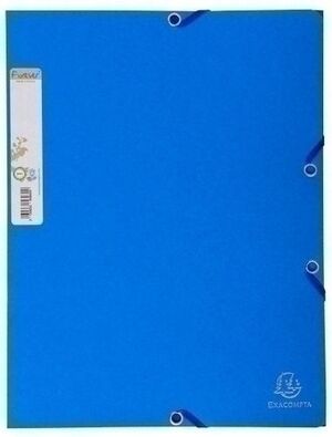 Carpeta de Gomas y Solapas Exacompta Forever Carton A4 con Etiqueta Azul
