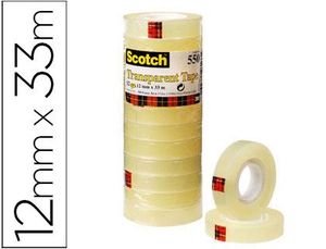 Cinta Adhesiva Scotch Transparente 12Mmx33 Mt Pack de 12