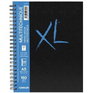 Cuaderno Espiral Dibujo Canson Xl Mixmedia Ligero A5 60 Hj 160 Gr