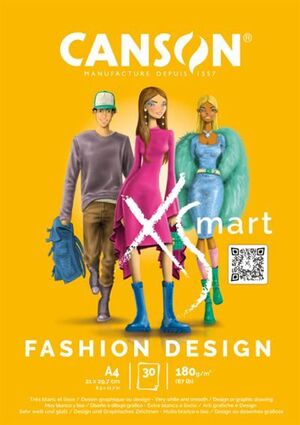 Bloc Dibujo Grafico Canson Xsmart Fashion Design A4 180 Gr 30 Hj