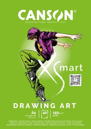 Bloc Dibujo Canson Xsmart Drawing Art A4 150 Gr 40 Hj
