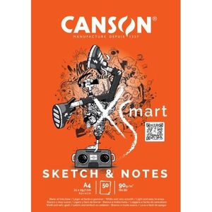 Bloc Dibujo Canson Xsmart Sketech & Notes A4 90 Gr 50 Hj