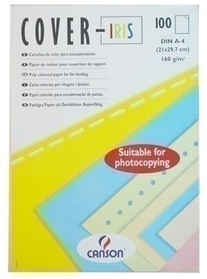 Tapa de Encuadernar Canson Cover-Iris A4 Cartulina 185 G Crema Caja de 100
