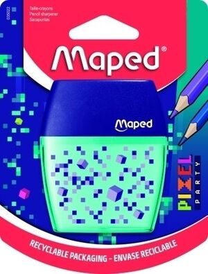 Afilalapiz Maped 2 Usos Shaker Pixel Party con Deposito Blister de 1