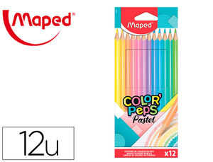 Lapices de Colores Maped Color Peps Caja de 12 Colores Pastel Surtidos