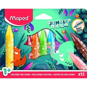 Ceras Jumbo Maped Jungle Fever Caja 12 Colores Surtidos