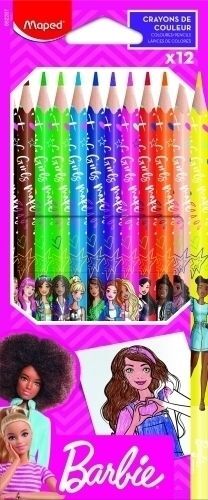Lapices de Colores Maped Barbie Estuche de 12