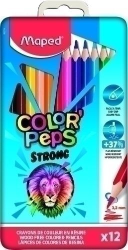Caja Metal 12 Lapices Colores Maped Color Peps Strong