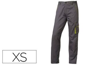 Pantalon de Trabajo Deltaplus Cintura Ajustable 5 Bolsillos Color Gris Verde Talla Xs