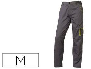 Pantalon de Trabajo Deltaplus Cintura Ajustable 5 Bolsillos Color Gris Verde Talla M