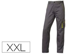 Pantalon de Trabajo Deltaplus Cintura Ajustable 5 Bolsillos Color Gris Verde Talla Xxl
