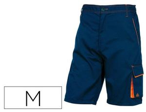 Pantalon de Trabajo Deltaplus Bermuda Cintura Ajustable 5 Bolsillos Color Azul Naranjatalla M