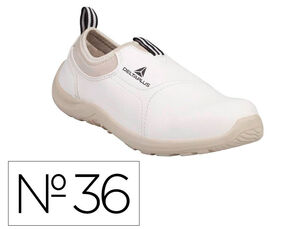 Zapatos de Seguridad Deltaplus Microfibra Pu Suela Pu Mono-Densidad Color Blanco Talla 36